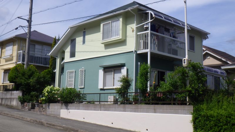 神戸市北区 O様邸塗装工事 外壁ｶﾞｲﾅ塗装・屋根ﾌｯｿ塗料塗り替え | 神戸